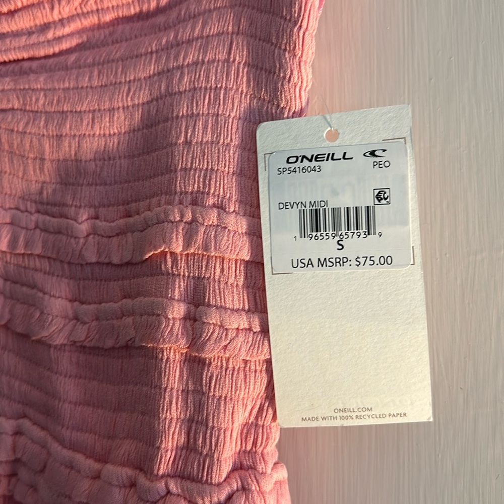 O’Neill NWT pink midi dress size S